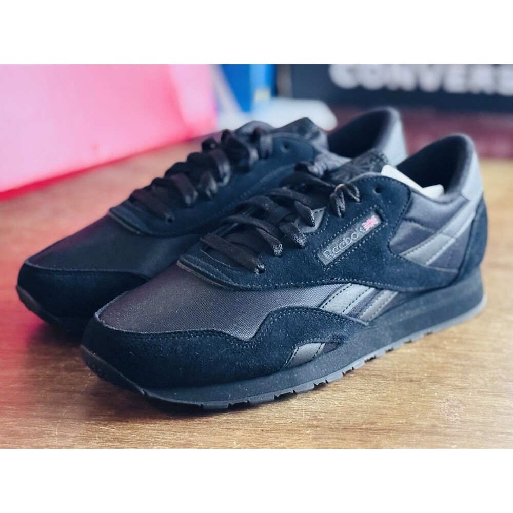 Men’s Size 11.5 Reebok Classic Nylon Core Black Pure Grey 100033377 NIB
